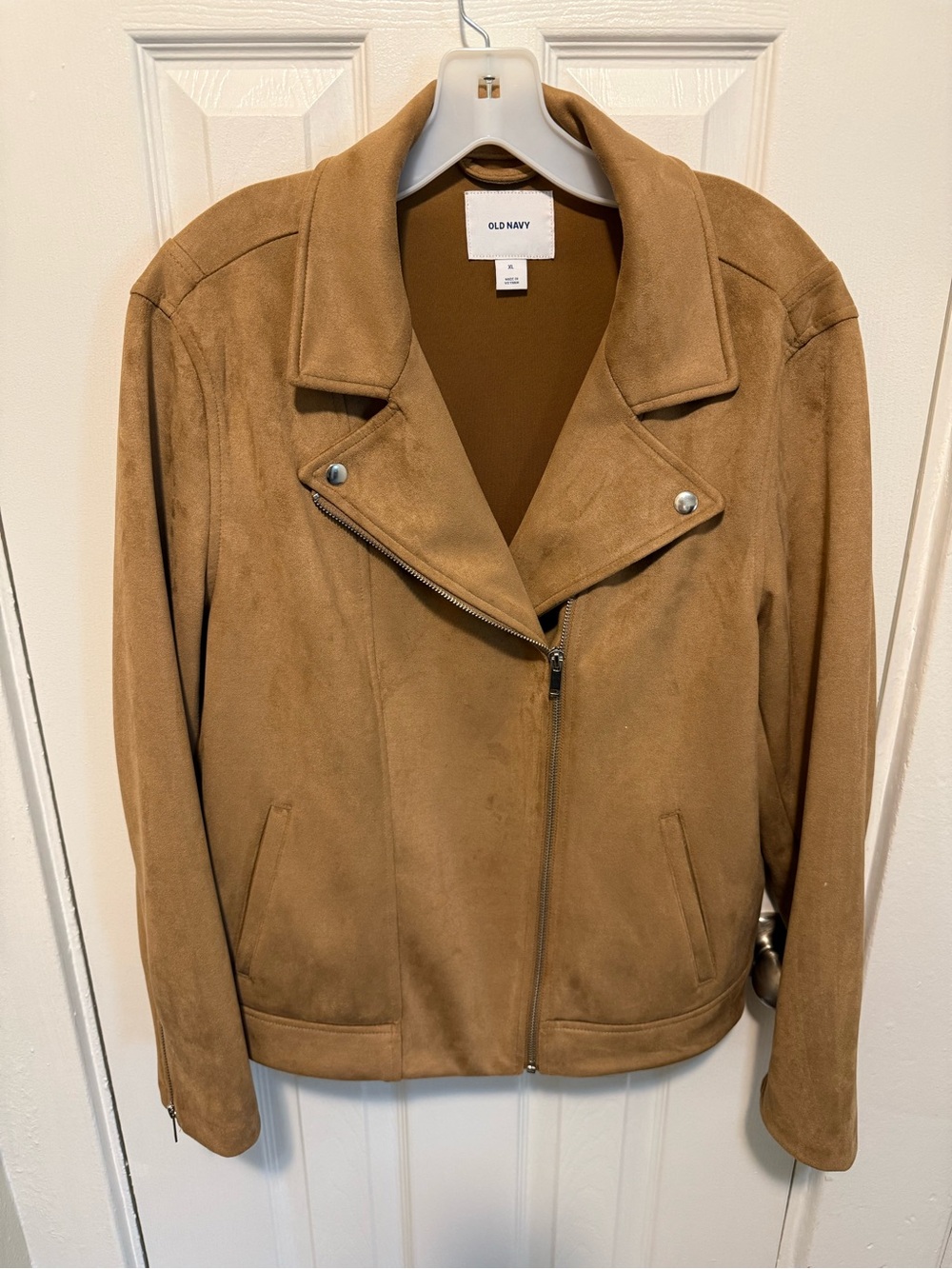 Old Navy Women’s XL Camel Faux Suede Moto Jacket